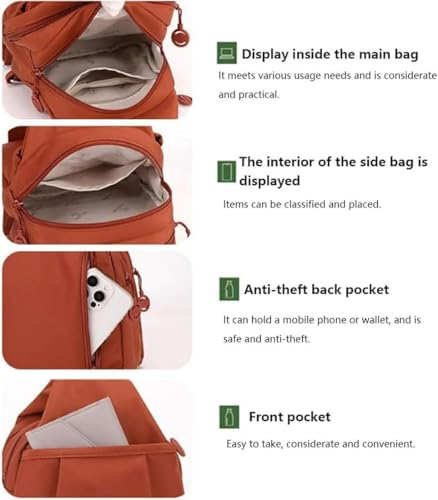 Preferablen Waterproof 2-Way Commuter Bag, Large Capacity Oxford Convertible Shoulder Travel Bag, Anti-Theft Travel Tote, Small Backpack Purse (Black) 7