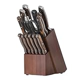 Wooden Bracket, 14-Slot Cutter Block, 22x15x13.4cm Holder with Slot Design, Kitchen Scissor Organizer, Countertop Stand with Natural Style, Cutter Holder for Kitchen and Cooking