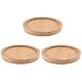 Happyyami Round Planter Ceramic Planter 3pcs Plant Saucer Bamboo Round Flower Pot Drip Trays Succulent Plates Trays Dishes for Garden Balcony Red 7.3cm Ceramic Planter Accessory Tray