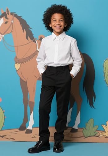 Boys Dress Pants Slim Fit School Uniform Pants for Boys Adjustable Waist Trousers4