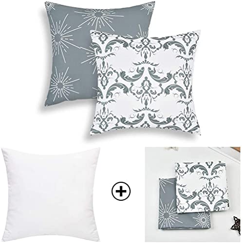 Protectores De Almohada Juego De 4 Cojines Decorativos De Jardín Cojín Silla Referencias Cuadradas Acogedor Diseño Geométrico Fundas De Almohada De Lino Con Cremallera Invisible 45x45cm(18"x18") Amigo Cover