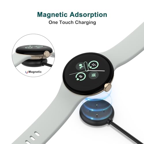 Image of Tobfit USB Charger Cable Compatible for Google Pixel Watch 2 3, Magnetic Charging Cord Replacement for Pixel Watch 3 2 Smartwatch 100cm (Black)