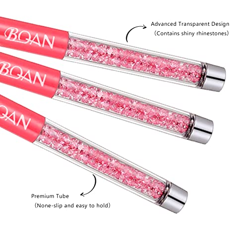 Bqan 100% Kolinsky Acrylic Nail Brush Size #10, Nail Art Professional Application For Acrylic Manicure And Acrylic Powder Nail Extension. Pink #TOP4