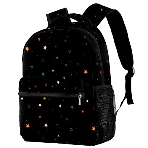 Sac à dos d'école léger aux motifs d'étoiles colorées pour filles et garçons