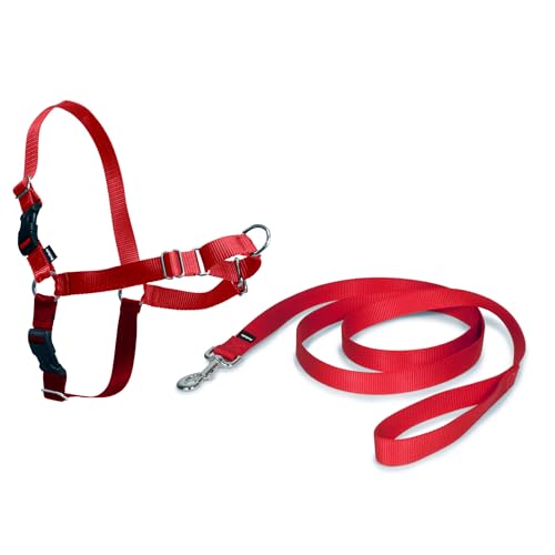 PetSafe Easy Walk, Pettorina per Cani, Pettorina Anti-tiro per Cani, per l'Addestramento con Guinzaglio e Pettorina, Impedisce al Cane di Tirare e Strozzarsi, Rosso, L, Grande