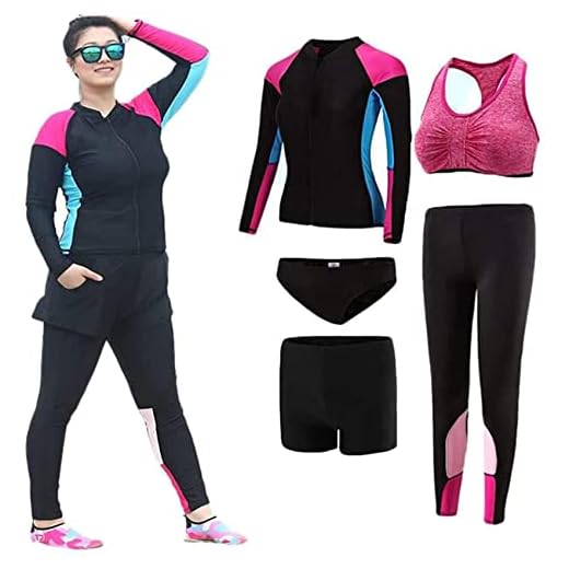 MYENA Womens Plus Size 4XL-5XL Neoprenanzug Große Größe Nearsuits Kurze Front Reißverschluss Top Und Shorts Surfen Surfen Badeanzug Surfen Schnorcheln Kayak,Rosa,4XL