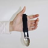 - Este juego de cubiertos ergonómico está diseñado para las personas con la muñeca limitada o los movimientos del brazo, haciendo que sea más fácil para las personas con funciones limitadas mano para comer, ayudar a la gente a resolver la flexibilidad y reducir los movimientos de la mano.