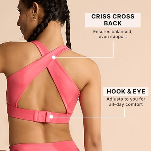 Image of Kica Crostini Full Coverage Sports Bra - High-Impact Support & Quick-Dry KICASKN Fabric