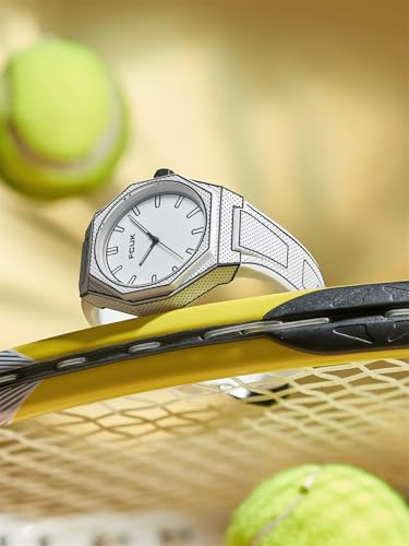 Image of FCUK Escarp Quartz| Analog Display | White Dial | White Silicone Strap | Watch for Men - FCMX09W