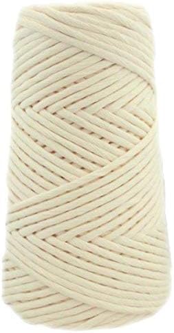 GANXXET Organic Combed Cotton Cone 4MM - Weaving Cotton Cone, Crochet Cotton Cone, Macrame Cotton Cone (Off-White)