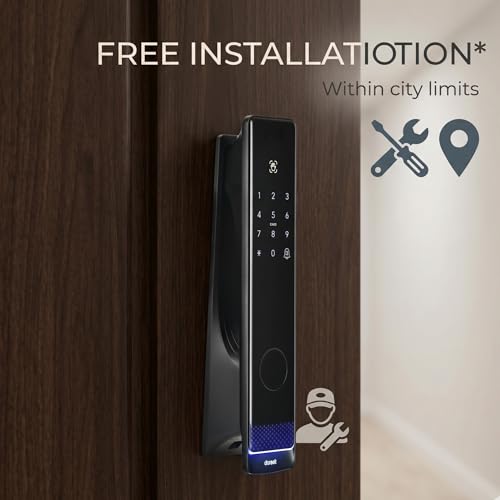 Image of Dorset DG 402 Push Digital Door Lock with Palm Vein Access, 6 Access Modes, WiFi-Enabled, Mild Steel Body, 2-Year Warranty | Advanced Smart Home Security | Graphite Matt Finish