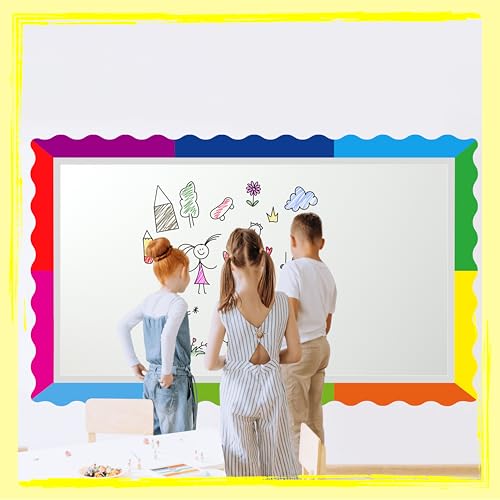 396 Feet Bulletin Board Borders, 12 Rolls Colorful Border Trim Set 12 Bright Colors Bulletin Boards Decoration, Walls, Desks, Windows, Chalkboards, Whiteboards Decors for School, Classroom & Offices by ERKE - Used condition - Image 7