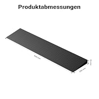 Wiltec Türschwellenrampe 900x200x35 mm für Rollstuhl & Rollator, schwarz, Rollstuhlrampe aus Vollgummi, rutschfeste Oberfläche, Bordsteinrampe kürzbar – Ansicht 3