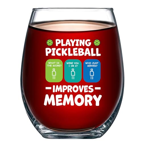 Panvola Pickleball Improves Memory Pickleball Mug Wine Glass 17oz