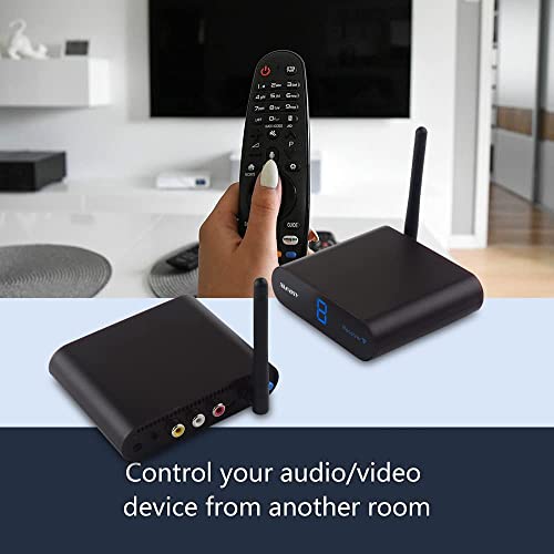 Measy Av24 2.4Ghz 8 Channel Video & Audio Transmitter & Receiver With Ir Remote Extender For Streaming Cable, Satellite, Dvd To Tv Wirelessly For Rca Cable - Not Compatible With Hdmi (Av24) #TOP4