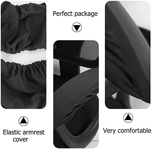 MILISTEN 2pcs Chair Armrest Pads Memory Foam Chair Arm Covers Dustproof Elbow Pillow Handle Cloth Protectors for Elbow Forearm Pressure Relief Black