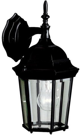 Kichler Madison 14.75" 1 Light Outdoor Wall Light With Clear Beveled Glass In Black #TOP14