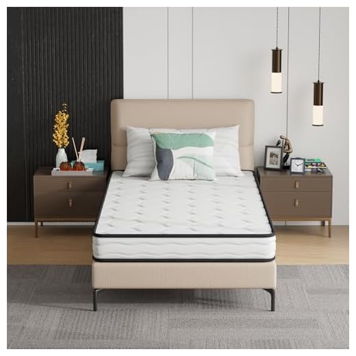 PayLessHere | 6 Inch Twin Mattress | Medium Firm Hybrid Mattress | White