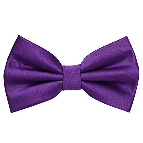 Preisvergleich Produktbild MASADA Herren Fliege Lila Violett Seidenlook, stufenlos verstellbar, handgefertigt, Hakenverschluss - 12 x 6 cm 100% Polyester