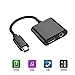 USB C to 3.5mm Adapter, Eadair 2 in 1 USB Type C to 3.5mm Headphone Charging Dongle Adapter for Pixel 2 XL/2/3 / 3XL, HTC U11