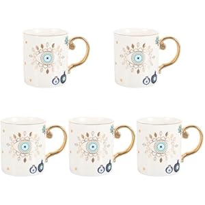 BESTOYARD 5pcs Devil Coffee Mug Eye Cup Mystic Cup Evil Eye Coffee Cup Vintage Style Water Mug Tea Cups and Saucers Party Cups Delicate Ceramic Mug Decorate Lovers Breakfast Ceramics