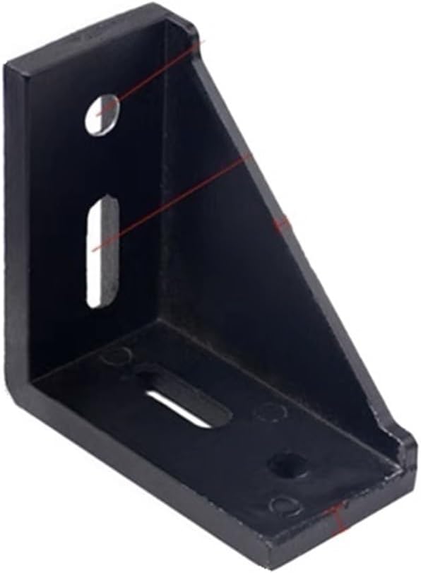 4pcs 2020 2028 3030 3060 4040 Black Corner Fittings Angle Aluminum L-Shaped Connector Bracket Fasteners Matching Industrial Aluminum Profiles(6060)