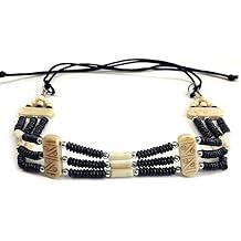 Handmade 3 Strand Buffalo Bone Hairpipe Traditional Tribal Choker Necklace