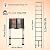 Telescoping Ladder 10.5FT Stainless Steel Heavy Duty Extension Collapsible Compact Ladder Adjustable Height 3.2M Attic Ladder Easy to Carry for Home Use Roof RV Outdoor EN131 Standard 330lb Max Load