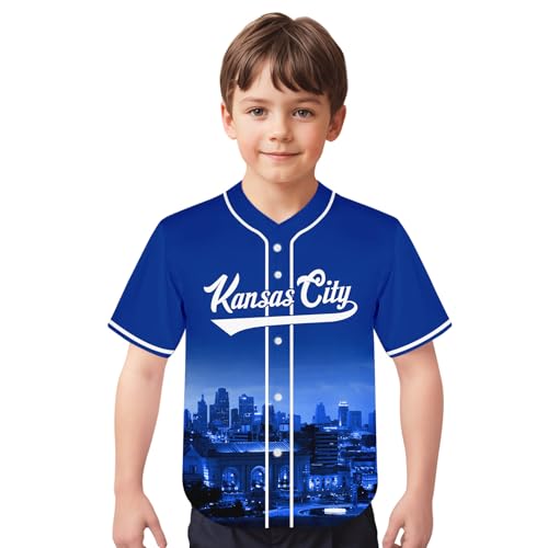 Camisa de beisebol City Night Skyline Jersey estampada vestuário para crianças fãs uniforme presente
