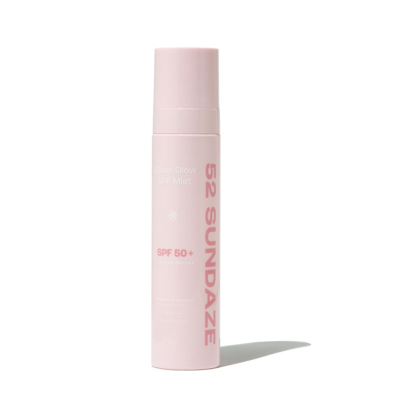 SPF50 Rosewater Sunscreen Mist | SPF 50+ PA++++ Sunscreen Spray | Invisible Sun Screen | Clear Glow Rose Sun Mist | UVA/B Broad Spectrum | Oily & Dry Skin | No White Cast | Easy Reapplication | Men & Women | 50 ml-image-5