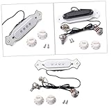 ERINGOGO 4 Saiter Vorverkabelter Saiten Gitarren Tonabnehmer mit Magnetischem Schallloch Pickup Abs...