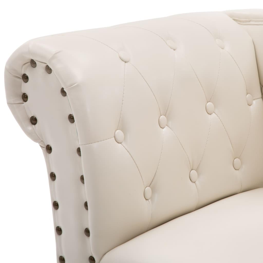 vidaXL Sedia a Sdraio Bianco Crema in Similpelle