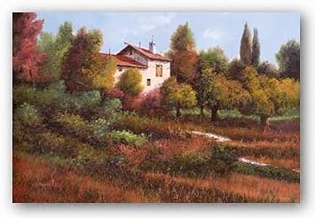 La Casa Nel Bosco The House in the Woods by Guido Borelli 36x24 Art Print Poster Italian Tuscan Landscape