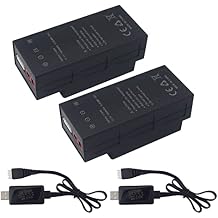 2PCS 11.1V 1050mAh 3S Upgrade Lithium Battery & 2PCS USB Charging Cable for MJX H16 H16P H16E H16H H16DR H16SC H16BM HB17 H16GT HP161 JC16EP RCM029 H07 H17 HB17 Remote Control Car