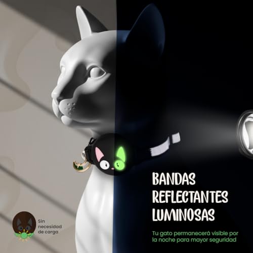 Miniatura 4 de Kittytag - Collar De Gato Con Accesorio Compatible Con Airtag Apple,Reflectante Y Luminoso Gps Con Anti Estrangulamiento, Ajustable, Gps Airtag No Incluido