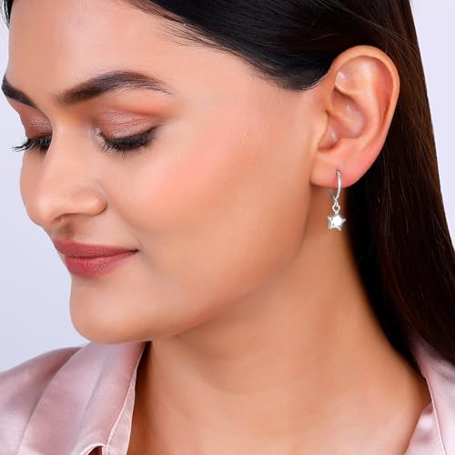 Image of GIVA 925 Silver Mini Star Hoop Earrings| Studs to Gift Women & Girls | With Certificate of Authenticity and 925 Stamp | 6 Months Warranty
