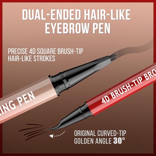 Vevivia Lighting Vevivia Eyebrow Pencils for Women - Eyebrow Pen with 4D Brush-Tip & Curved Tip for Natural Fuller-Looking Brows, Precise Hair-Like Strokes for All Brow Types, Last All-Day Eyebrow Makeup, Dark Brown