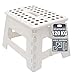 Produktbild ZOLLNER Tritthocker faltbar - Klapphocker für Kinder und Erwachsene bis 120kg - Anti-Rutsch-Beschichtung - mit praktischem Tragegriff - extrem leicht - 22 cm hoch - Kunststoff - weiß