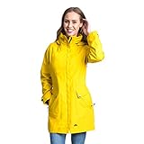 4 Taschen Trespass Rainy Day, Gold, L, Wasserdichte Regenjacke mit einrollbarer Kapuze für Damen, Large, Gelb
