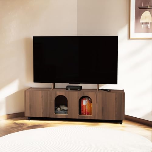 Pmnianhua Mobile Corner TV Stand on Wheels for 60" TVs,48"