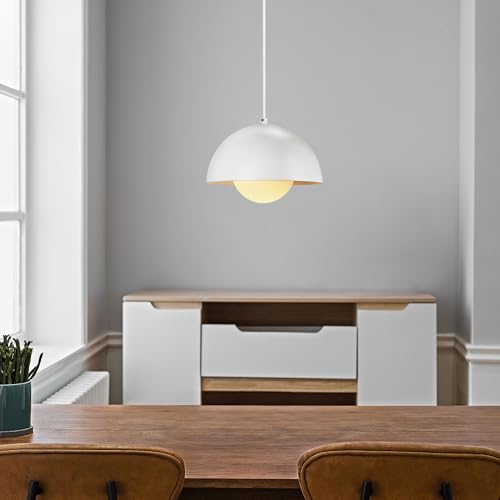 Globe Electric Amelia 1-Light Plug-in Pendant Lighting, Matte White, White Glass Shade, Bulb Not Included by Globe Electric - Image 4