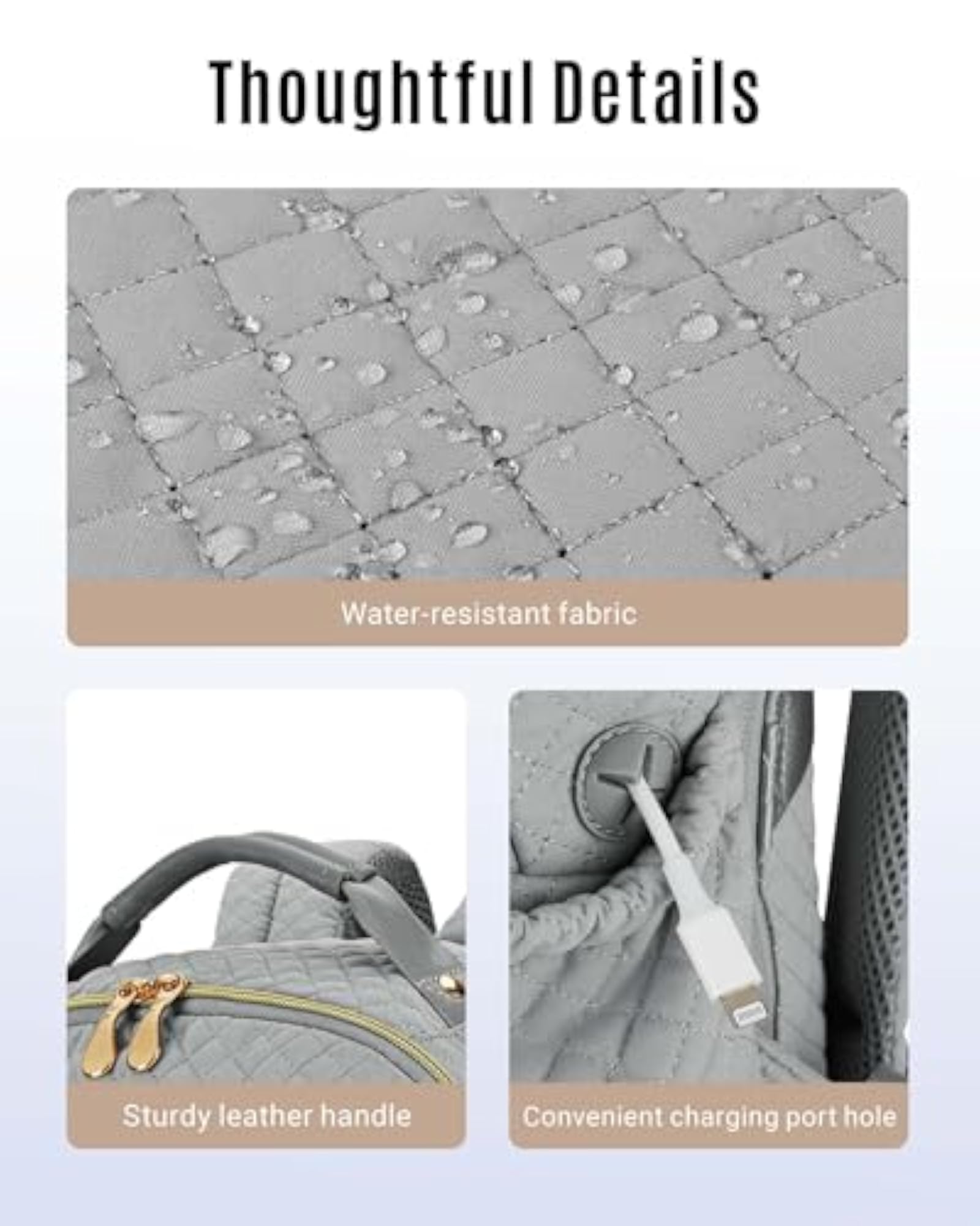 Women's 15.6 Inch Anti-Theft Laptop Backpack with USB Charging Hole