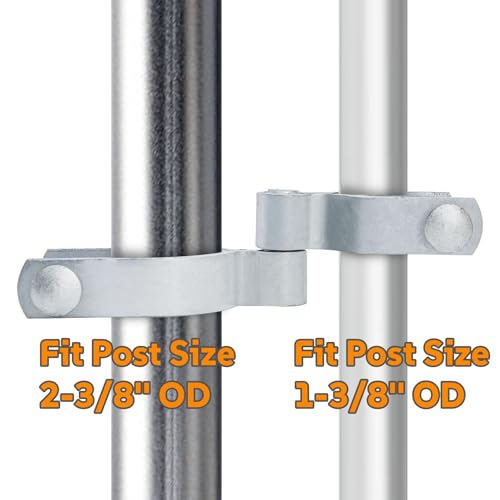 Acshio 4 Set of Chain Link Fence Gate Post Hinge, 2-3/8" x 1-3/8" Galvanized Steel Heavy Duty Gate Hinges, Female Male Fence Frame Hinges for Repairing and Replacing Fence Gate, Bolts Nuts Included by Acshio - Image 3