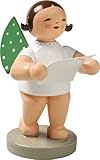 Wendt & Kuhn - Handbemalter Engel aus Holz mit Notenblatt - Miniaturfigur - Made in Germany - Sammlerstück - Weiß/Opulenter Garten - Religious - 25g - 2 Stück
