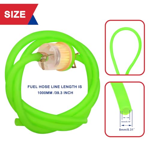 Image of Dirt Bike Gas Fuel Line Hose Fuel Filter for 50cc 110cc 125cc TaoTao Coolster Apollo GY6 Motorcycle Pit Bike Motocross Pocket Bike Chinese Atv Four Wheeler Moped Scooter Quad Go Kart Parts Green