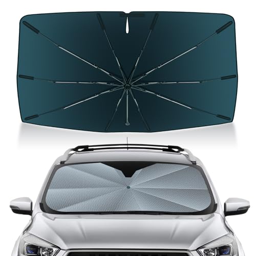 Image of Autorder Windshield Sun Shade Umbrella for 2013-2019 Ford Escape Accessories,Upgraded Ice Crystal Material,Easy Setup Umbrella Sunshade for Car Windshield,100% Sun Blocking