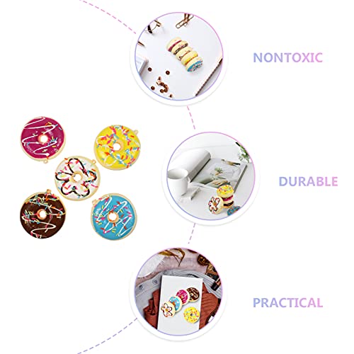 NUOBESTY 5Pcs Doce Donut Imãs de Geladeira PU 3D Simulação Comida Imas de Geladeira Calendário White