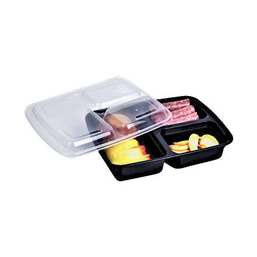 3 Compartment Meal Prep Containers with Lids Food Storage BPA Free Pack of 20