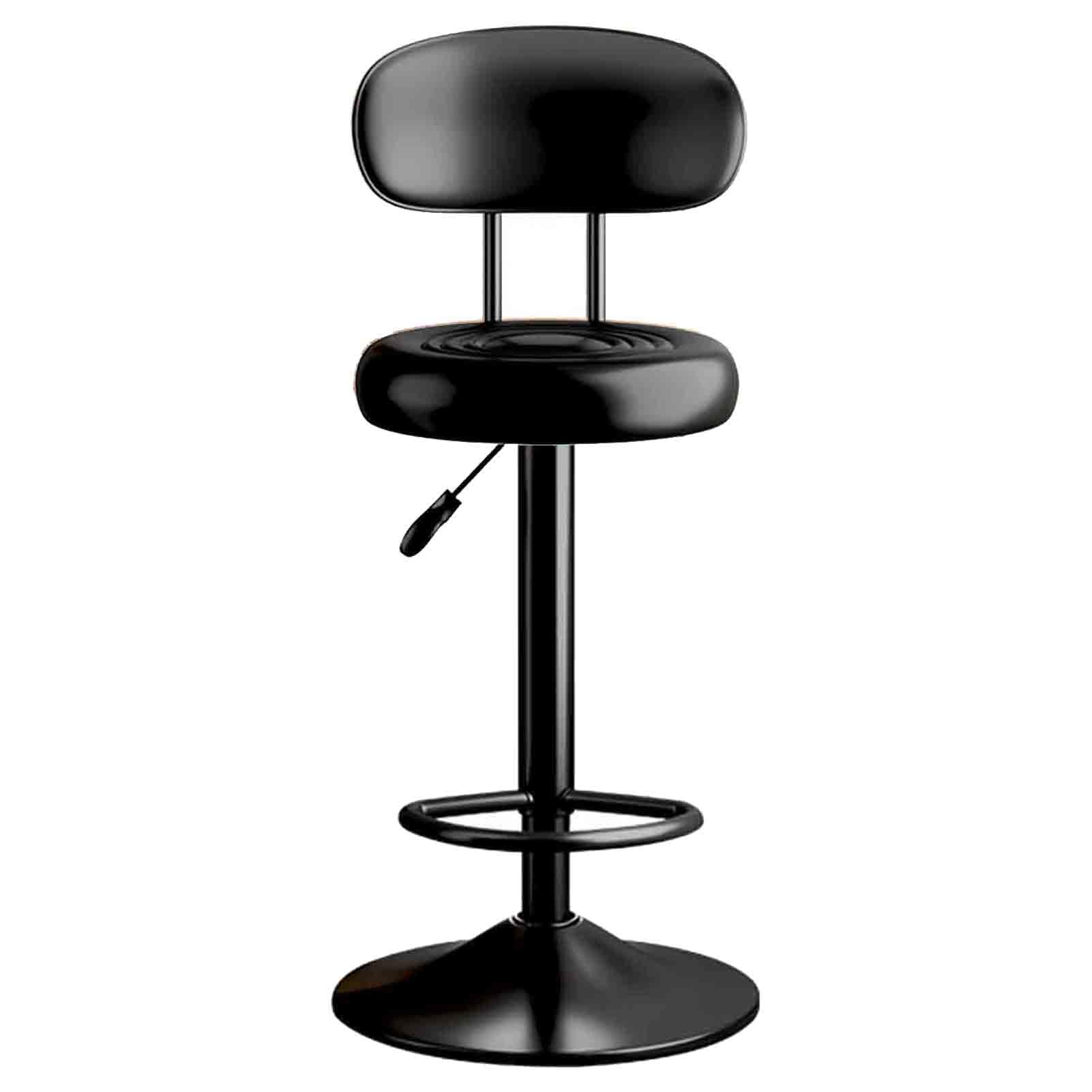 Lot De 2 Tabourets De Bar Pivotants - Simili Cuir Noir/Blanc - Hauteur Réglable 53-73cm - 120kg