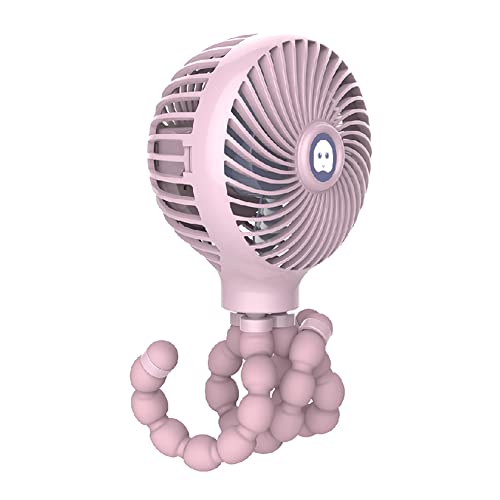 Portable Handeld Mini Fan Baby Stroller Fan Flexible Octopus Tripod Clip on with 3 Speeds Adjustable USB Charging for Desk Crib Car Seat Bike Treadmill